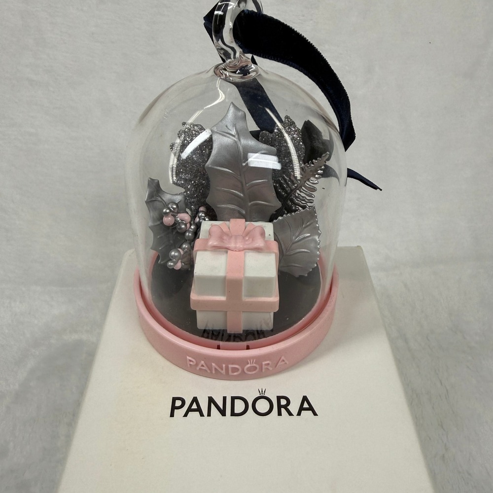 Pandora Christmas Ornament Holiday Gift Dome Bell Snowflake‎ Holly Berries